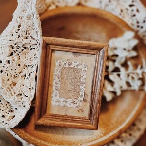 Distressed Floral Picture With Solid Oak Frame